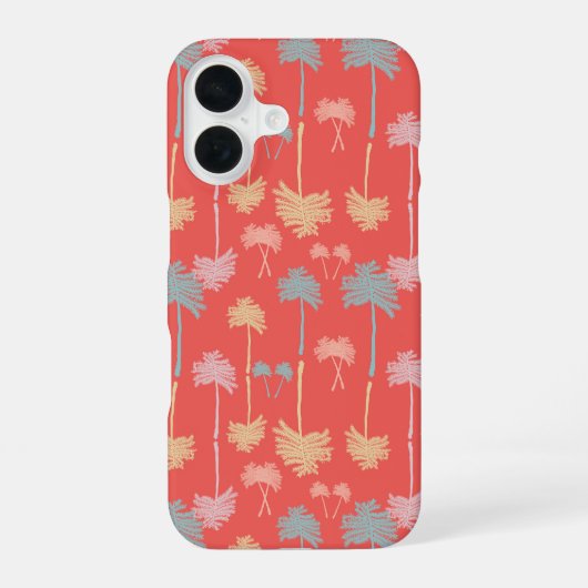 珊瑚色の植物の木 iPhone 16ケース (裏面)