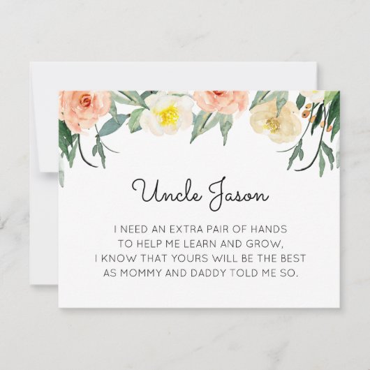 珊瑚花が私のゴッドファーザーを提案 招待状 (正面)