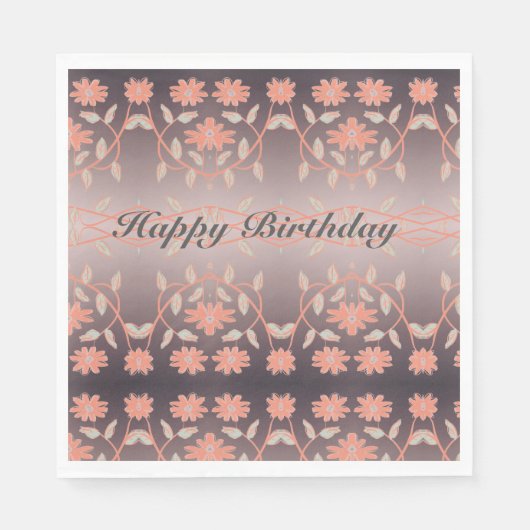 珊瑚花パターン（の模様が）ある スタンダードランチョンナプキン (正面)
