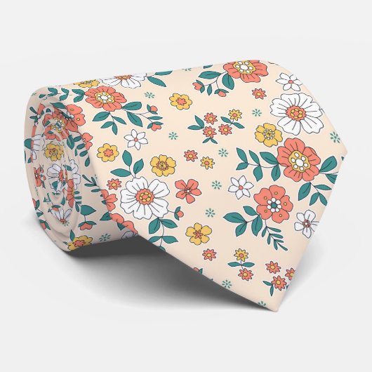 珊瑚花園模様 ネクタイ (ロール)