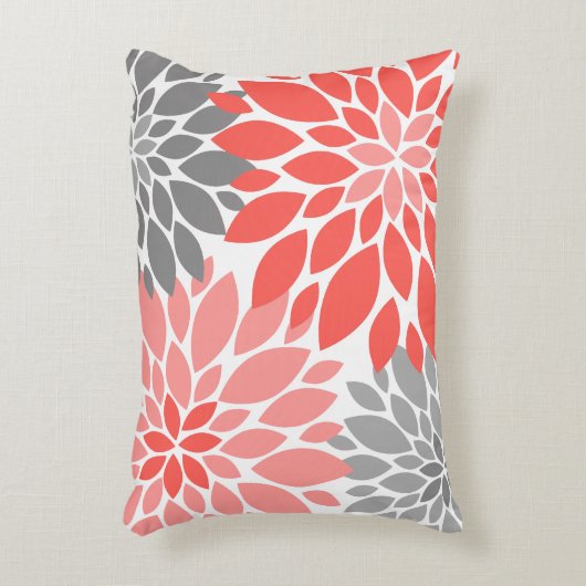 珊瑚菊の花柄 アクセントクッション (正面(垂直))
