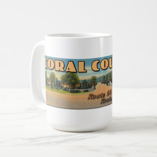 珊瑚裁判所のモーテルのパノラマ式のマグ コーヒーマグカップ (正面左)