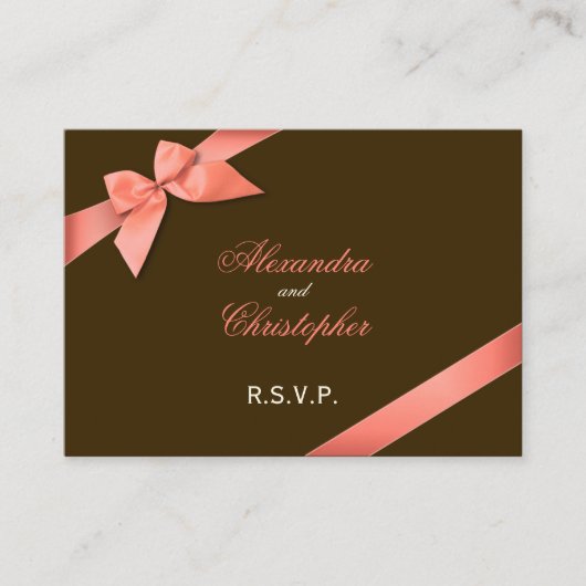 珊瑚赤リボン RSVP ミニカード エンクロージャーカード (正面)