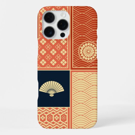 珊瑚赤着物パッチワーク iPhoneケース (裏面)