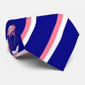 珊瑚、白、青くストライプのなタイ ネクタイ (ロール)