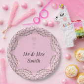 珍しいかわいらし結婚式のプレート ペーパープレート (パーティー)