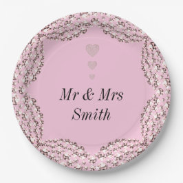 珍しいかわいらし結婚式のプレート ペーパープレート