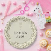 珍しいかわいらし結婚式のプレート ペーパープレート (パーティー)