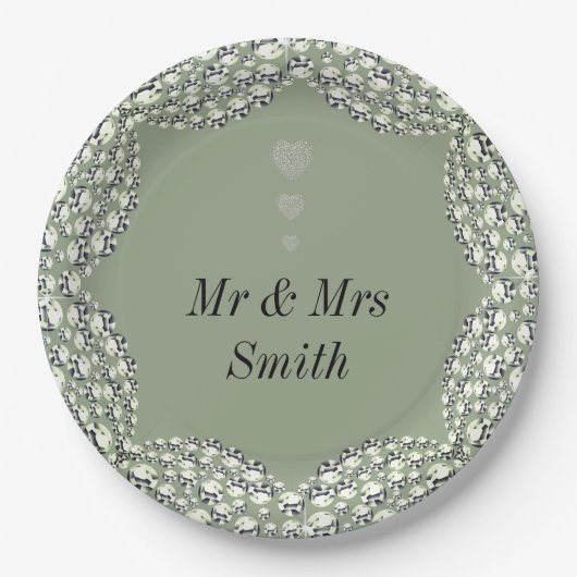 珍しいかわいらし結婚式のプレート ペーパープレート (正面)