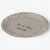 珍しいかわいらし結婚式のプレート ペーパープレート (アングル)