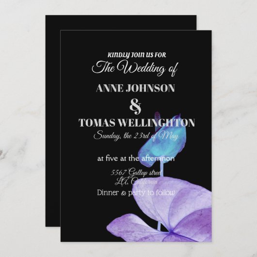 珍しいエレガントCustomWedding招待状 招待状 (正面/裏面)