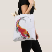 珍しいオンドリ。 書道および水彩画 トートバッグ (クローズアップ)