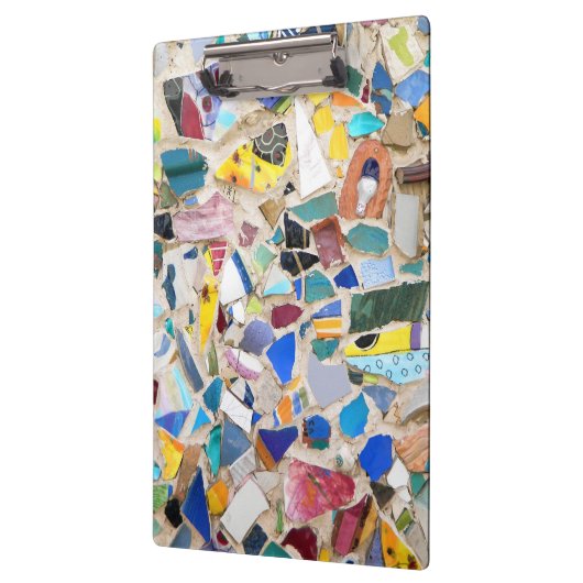 珍しいカラフルな壊された陶器の壁の写真非常に クリップボード (左)