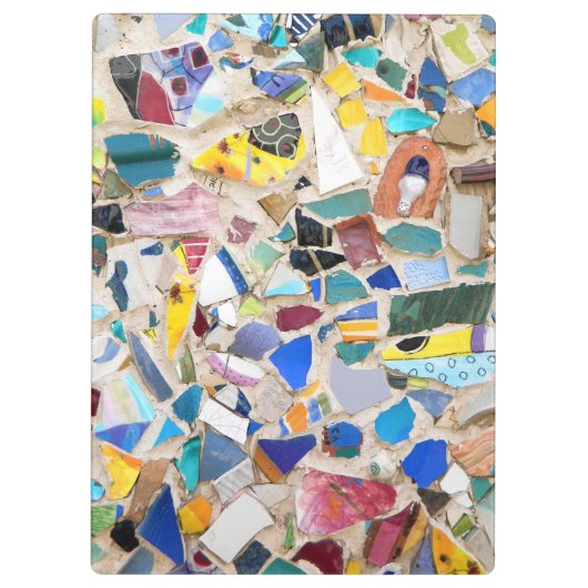 珍しいカラフルな壊された陶器の壁の写真非常に クリップボード (裏面)