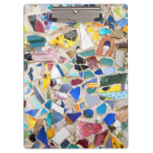 珍しいカラフルな壊された陶器の壁の写真非常に クリップボード (正面)