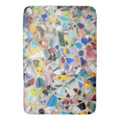 珍しいカラフルな壊された陶器の壁の写真非常に バスマット (正面縦)