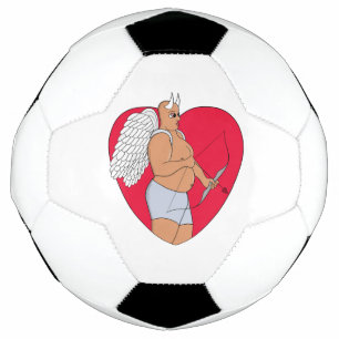 珍しいキューピッドのロマンチックなハート サッカーボール