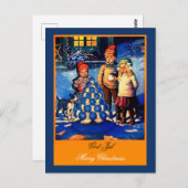 珍しいクリスマスに美しいノルウェーの子供たち ポストカード (正面/裏面)