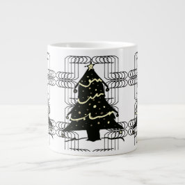 珍しいクールなモダンなクリスマスツリー ジャンボコーヒーマグカップ
