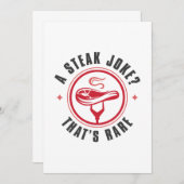 珍しいステーキジョーク サンキューカード (正面/裏面)