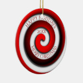 珍しいスパイラルハッピーホリデーズメリークリスマス セラミックオーナメント (右)