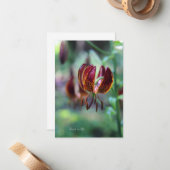 珍しいタイガーリリー ノートカード (正面/裏面インサイチュ)