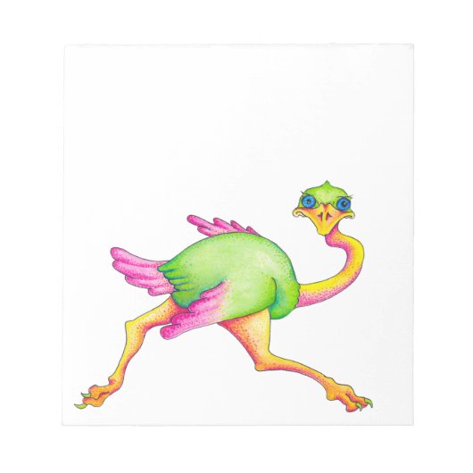 珍しいダチョウ ノートパッド (正面)