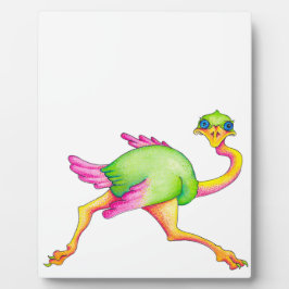 珍しいダチョウ フォトプラーク