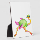 珍しいダチョウ フォトプラーク (側面)