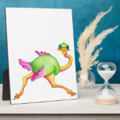 珍しいダチョウ フォトプラーク (側面)