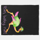 珍しいダチョウ フリースブランケット (正面(横))