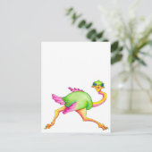 珍しいダチョウ ポストカード (スタンド正面)