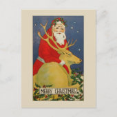 珍しいデコ・サンタ・シカのクリスマス用はがき シーズンポストカード (正面)