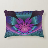 珍しいパターン(の模様が)あるファンタジーカラフルフラワーフラクタル アクセントクッション (正面)