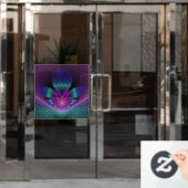 珍しいパターン（の模様が）あるファンタジーカラフルフラワーフラクタル ウィンドウサイン (オフィスドア)