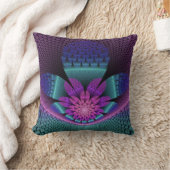 珍しいパターン（の模様が）あるファンタジーカラフルフラワーフラクタル クッション (ブランケット)