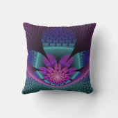 珍しいパターン（の模様が）あるファンタジーカラフルフラワーフラクタル クッション (裏面)