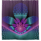 珍しいパターン（の模様が）あるファンタジーカラフルフラワーフラクタル シャワーカーテン (正面)