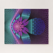 珍しいパターン（の模様が）あるファンタジーカラフルフラワーフラクタル ジグソーパズル (横)