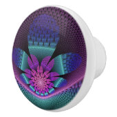 珍しいパターン（の模様が）あるファンタジーカラフルフラワーフラクタル セラミックノブ (右)