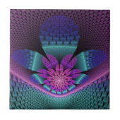 珍しいパターン(の模様が)あるファンタジーカラフルフラワーフラクタル タイル (正面)