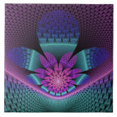 珍しいパターン(の模様が)あるファンタジーカラフルフラワーフラクタル タイル (正面)