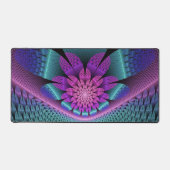 珍しいパターン（の模様が）あるファンタジーカラフルフラワーフラクタル デスクマット (正面)