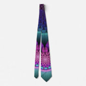 珍しいパターン(の模様が)あるファンタジーカラフルフラワーフラクタル ネクタイ (裏面)