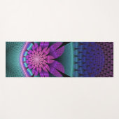 珍しいパターン（の模様が）あるファンタジーカラフルフラワーフラクタル ヨガマット (正面(横))