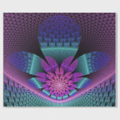 珍しいパターン（の模様が）あるファンタジーカラフルフラワーフラクタル ラッピングペーパー (フラット)