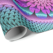 珍しいパターン（の模様が）あるファンタジーカラフルフラワーフラクタル ラッピングペーパー (ロールコーナー)