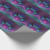 珍しいパターン（の模様が）あるファンタジーカラフルフラワーフラクタル ラッピングペーパー (角)