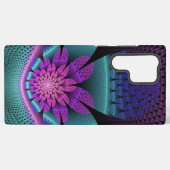 珍しいパターン（の模様が）あるファンタジーカラフルフラワーフラクタル SAMSUNG GALAXYケース (裏面横)