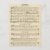 珍しいヴィンテージのクリスマスミュージックシート シーズンポストカード (正面)